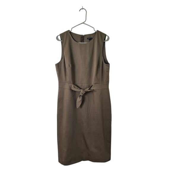 Ann Taylor Dress Size 12 Sleeveless Sheath Olive Green Office Siren Classic - Picture 1 of 9